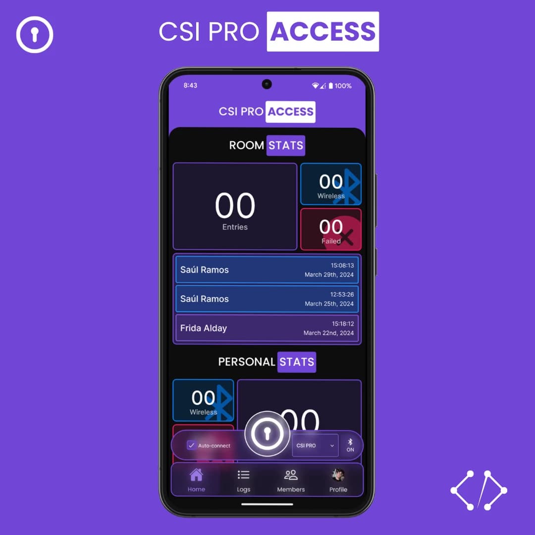 Dashboard de la aplicación CSI PRO Access versión 3.