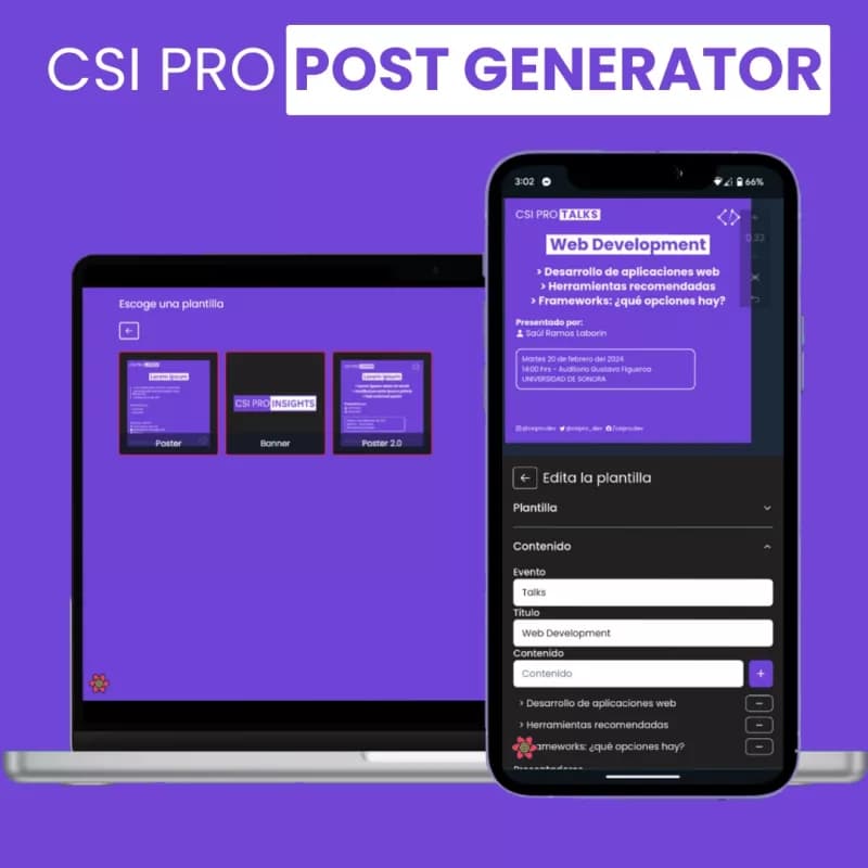 Portada de CSI PRO Post Generator.