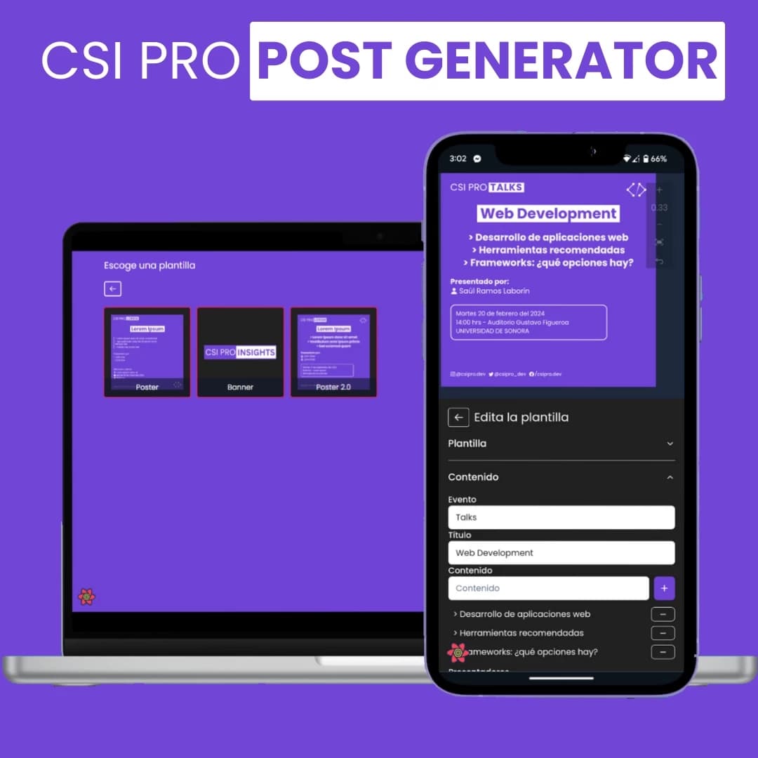 Portada de CSI PRO Post Generator.
